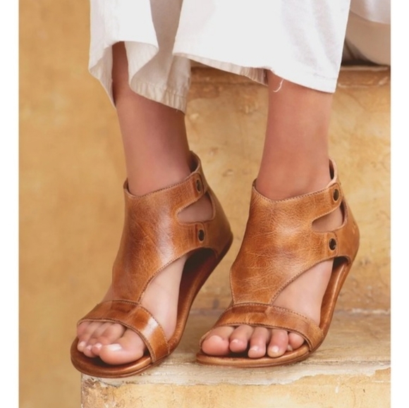 Bed Stu Soto Flat Ankle Sandals Women’s 9 – Tan Rustic Leather Lagenlook - Picture 11 of 12